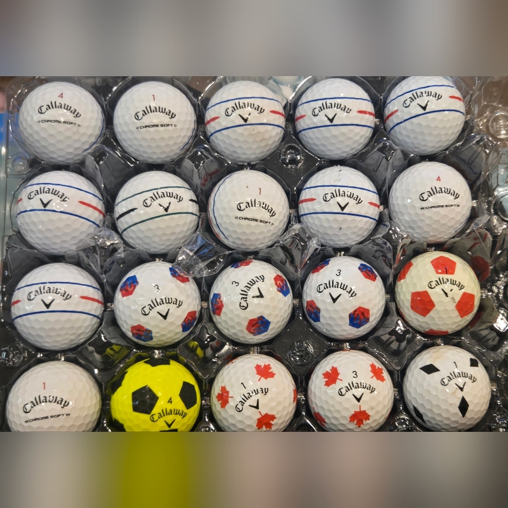 20 Callaway Chrome Soft golf balls. Triple Track & Truvis. 5A Playing Condition.